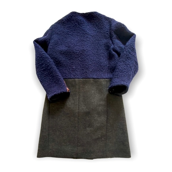 Cedric‎ Charlier Two-Tone Wool Coat Sz 4 - Picture 10 of 14